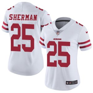 Superb 49ers #25 Richard Sherman White Women's Stitched NFL Vapor Untouchable Limited Jersey