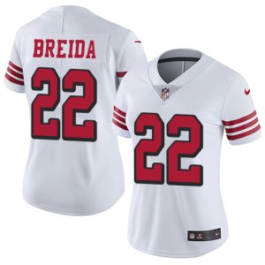 Delightful 49ers #22 Matt Breida White Rush Women's Stitched NFL Vapor Untouchable Limited Jersey