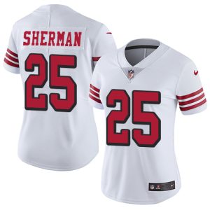 Outstanding 49ers #25 Richard Sherman White Rush Women's Stitched NFL Vapor Untouchable Limited Jersey