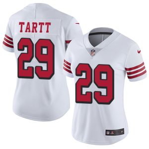 Outstanding 49ers #29 Jaquiski Tartt White Rush Women's Stitched NFL Vapor Untouchable Limited Jersey