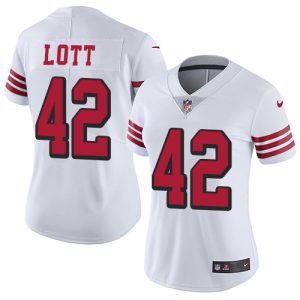 Amazing 49ers #42 Ronnie Lott White Rush Women's Stitched NFL Vapor Untouchable Limited Jersey