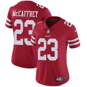Impressive 49ers #23 Christian McCaffrey Red Team Color Women's Stitched NFL Vapor Untouchable Limited Jersey