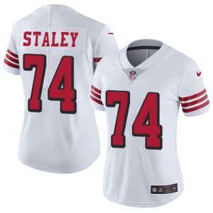 Superb 49ers #74 Joe Staley White Rush Women's Stitched NFL Vapor Untouchable Limited Jersey
