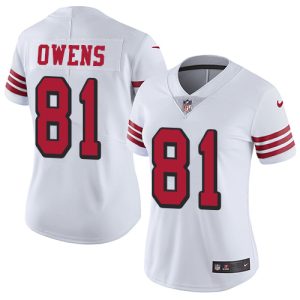 Superb 49ers #81 Terrell Owens White Rush Women's Stitched NFL Vapor Untouchable Limited Jersey