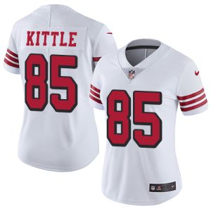 High - quality 49ers #85 George Kittle White Rush Women's Stitched NFL Vapor Untouchable Limited Jersey