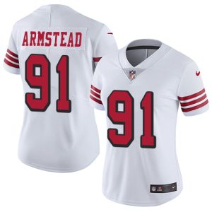 Outstanding 49ers #91 Arik Armstead White Rush Women's Stitched NFL Vapor Untouchable Limited Jersey