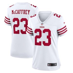 Superb San Francisco 49ers #23 Christian McCaffrey Scarlet Women's 2022-23 NFL Game Jersey