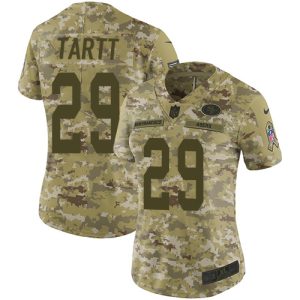 Amazing 49ers #29 Jaquiski Tartt Camo Women's Stitched NFL Limited 2018 Salute to Service Jersey