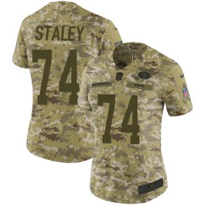 High - quality 49ers #74 Joe Staley Camo Women's Stitched NFL Limited 2018 Salute to Service Jersey