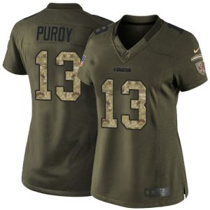 Premium 49ers #13 Brock Purdy Green Women's Stitched NFL Limited 2015 Salute To Service Jersey