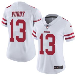Premium 49ers #13 Brock Purdy White Women's Stitched NFL Vapor Untouchable Limited Jersey