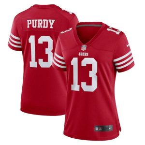 Amazing San Francisco 49ers #13 Brock Purdy Scarlet Women's 2022-23 NFL Game Jersey