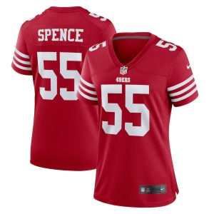 Delightful San Francisco 49ers #55 Akeem Spence Scarlet Women's 2022-23 NFL Game Jersey