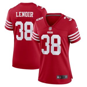Amazing San Francisco 49ers #38 Deommodore Lenoir Scarlet Women's 2022-23 NFL Game Jersey
