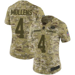 Outstanding 49ers #4 Nick Mullens Camo Women's Stitched NFL Limited 2018 Salute to Service Jersey