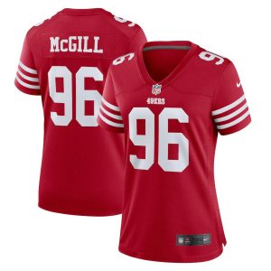 Exceptional San Francisco 49ers #96 Ty Mcgill Scarlet Women's 2022-23 NFL Game Jersey