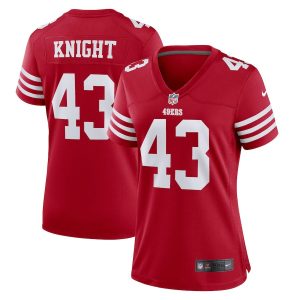 Fantastic San Francisco 49ers #43 Qwuantrezz Knight Scarlet Women's 2022-23 NFL Game Jersey