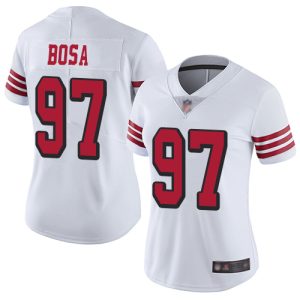 Delightful 49ers #97 Nick Bosa White Rush Women's Stitched NFL Vapor Untouchable Limited Jersey