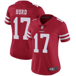 Finest 49ers #17 Jalen Hurd Red Team Color Women's Stitched NFL Vapor Untouchable Limited Jersey