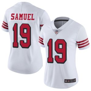 Delightful 49ers #19 Deebo Samuel White Rush Women's Stitched NFL Vapor Untouchable Limited Jersey