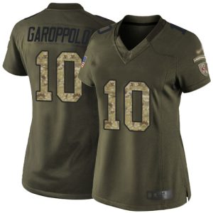 High - quality 49ers #10 Jimmy Garoppolo Green Women's Stitched NFL Limited 2015 Salute to Service Jersey