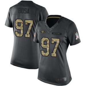 Fantastic 49ers #97 Nick Bosa Black Women's Stitched NFL Limited 2016 Salute to Service Jersey