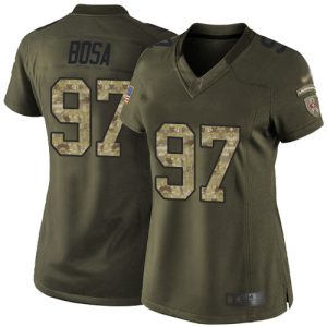 Exceptional 49ers #97 Nick Bosa Green Women's Stitched NFL Limited 2015 Salute to Service Jersey