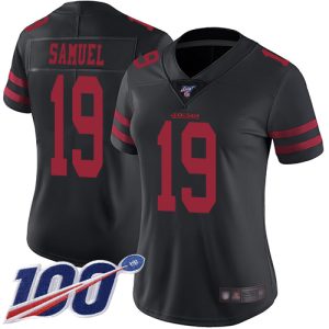 Amazing 49ers #19 Deebo Samuel Black Alternate Women's Stitched NFL 100th Season Vapor Limited Jersey