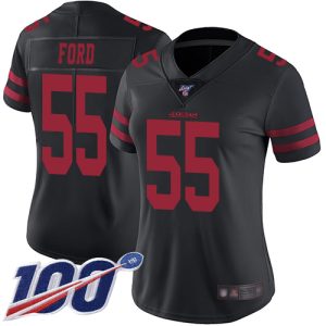 Delightful 49ers #55 Dee Ford Black Alternate Women's Stitched NFL 100th Season Vapor Limited Jersey