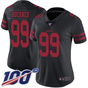 Fantastic 49ers #99 DeForest Buckner Black Alternate Women's Stitched NFL 100th Season Vapor Limited Jersey