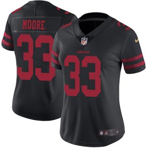 Delightful 49ers #33 Tarvarius Moore Black Alternate Women's Stitched NFL Vapor Untouchable Limited Jersey