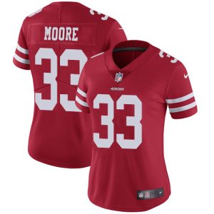 Impressive 49ers #33 Tarvarius Moore Red Team Color Women's Stitched NFL Vapor Untouchable Limited Jersey