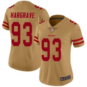 Superb 49ers #93 Javon Hargrave Gold Women's Stitched NFL Limited Inverted Legend Jersey