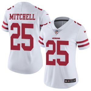 Exceptional 49ers #25 Elijah Mitchell White Women's Stitched NFL Vapor Untouchable Limited Jersey