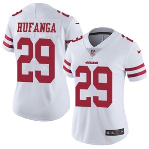Outstanding 49ers #29 Talanoa Hufanga White Women's Stitched NFL Vapor Untouchable Limited Jersey