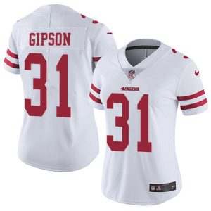 Exceptional 49ers #31 Tashaun Gipson White Women's Stitched NFL Vapor Untouchable Limited Jersey