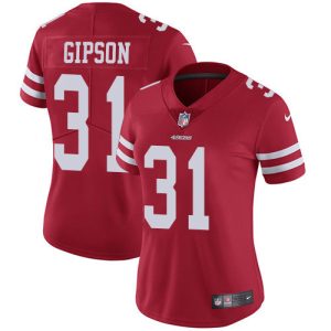 Exceptional 49ers #31 Tashaun Gipson Red Team Color Women's Stitched NFL Vapor Untouchable Limited Jersey