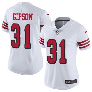 Delightful 49ers #31 Tashaun Gipson White Rush Women's Stitched NFL Vapor Untouchable Limited Jersey