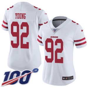 Finest 49ers #92 Chase Young White Women's Stitched NFL Vapor Untouchable Limited Jersey