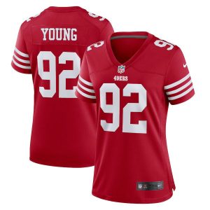 Exceptional San Francisco 49ers #92 Chase Young Scarlet Women's 2022-23 NFL Game Jersey