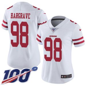 Exceptional 49ers #98 Javon Hargrave White Women's Stitched NFL 100th Season Vapor Limited Jersey