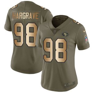 Impressive 49ers #98 Javon Hargrave Olive/Gold Women's Stitched NFL Limited 2017 Salute To Service Jersey