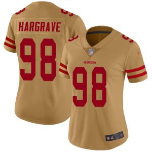 Exceptional 49ers #98 Javon Hargrave Gold Women's Stitched NFL Limited Inverted Legend Jersey