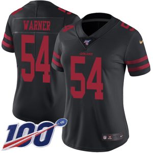 Premium 49ers #54 Fred Warner Black Alternate Women's Stitched NFL 100th Season Vapor Limited Jersey