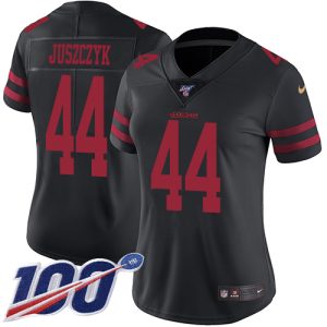 Amazing 49ers #44 Kyle Juszczyk Black Alternate Women's Stitched NFL 100th Season Vapor Limited Jersey