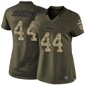 Outstanding 49ers #44 Kyle Juszczyk Green Women's Stitched NFL Limited 2015 Salute To Service Jersey
