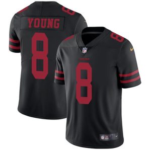 Finest 49ers #8 Steve Young Black Alternate Youth Stitched NFL Vapor Untouchable Limited Jersey