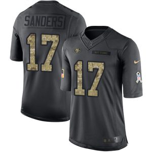 Superb 49ers #17 Emmanuel Sanders Black Youth Stitched NFL Limited 2016 Salute to Service Jersey