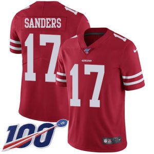 Delightful 49ers #17 Emmanuel Sanders Red Team Color Youth Stitched NFL 100th Season Vapor Limited Jersey