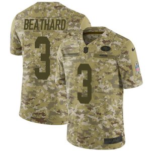 Outstanding 49ers #3 C.J. Beathard Camo Youth Stitched NFL Limited 2018 Salute to Service Jersey